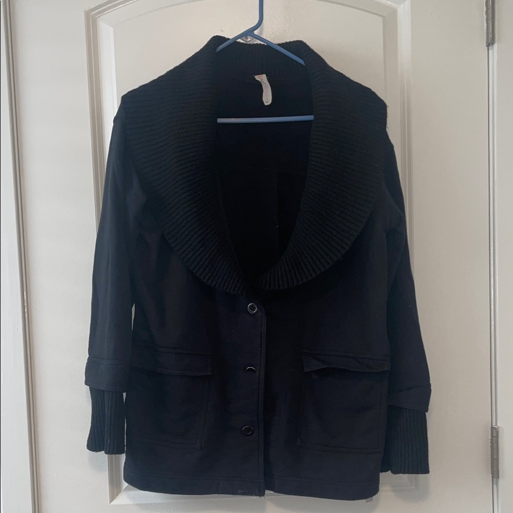 Black Shawl Collar Cardigan